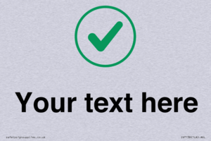 Custom plain background, green tick in circle sign